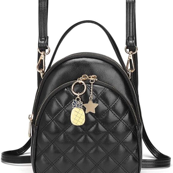 Mini Backpack Faux Leather Small Convertible Daily Travel Women\'s Purse